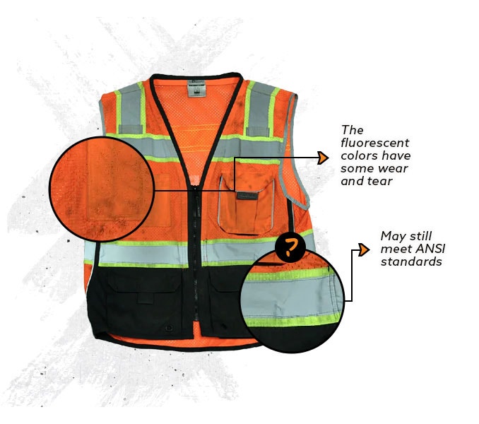 fluorescent colors fade hi vis vest