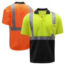 GSS Safety 5003/5004 HiVis Class 2 Black Bottom Polo Shirt