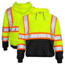 GSS Safety 7005 Class 3 HiVis Contrast Black Bottom Pullover Hoodie Sweatshirt