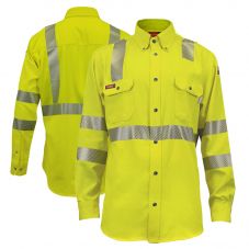 National Safety Apparel HiVis FR Class 3 Vented Button Down Work Shirt