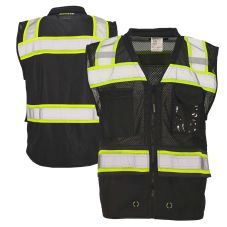DOME75 OV6100 Enhanced Visibility Heavy Duty Utility Vest | Black