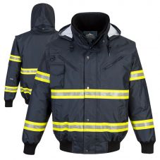 Portwest F126 Iona Xtra Enhanced Visibility Navy 3-in-1 Bomber Jacket