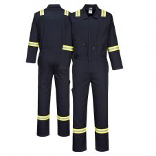 Portwest F129 Iona Xtra Enhanced Visibility Cotton Navy Coverall