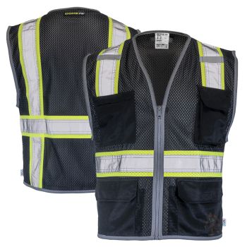 DOME75 Dynamic Series DV2183 Enhanced Visibility Black Safety Vest 
