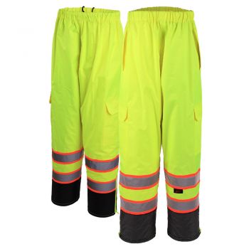 GSS Safety 6715 Contrast Series Class E Black Bottom Safety Rain Pant