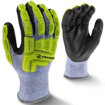 Radians RWG604 ANSI Cut Level 4 Insulated Nitrile Dipped Gloves with Dorsal Protection