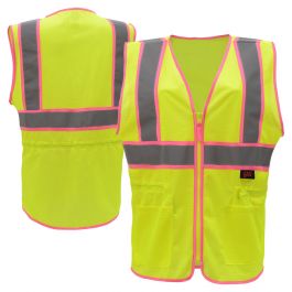 Women's Safety Hi Vis Vest Ladies Fitted High Viz Work Waistcoat Pink Green