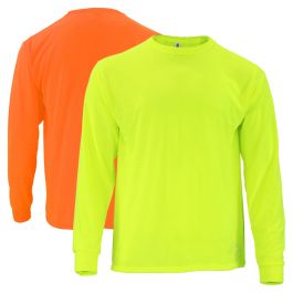 HYCOPROT High Visibility Reflective Safety Long Sleeve T Shirts Moisture Wicking Mesh Quick Dry Breathable Lightweight Reflective Tee 3XL, Yellow