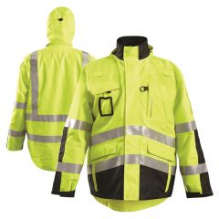 Occunomix SPRSPARKA HiVis Class 3 3-in-1 Black Bottom Rip Stop Flannel Safety Parka
