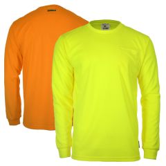 DOME75 Dynamic Series DSL1401 Non-ANSI Long Sleeve Safety T-Shirt | HiVis Yellow and HiVis Orange