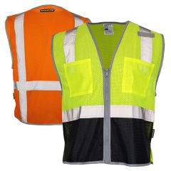 DOME75 Dynamic Series DV1222 Hi Vis Class 2 Black Bottom Viz-Cool Safety Vest | HiVis Yellow and HiVis Orange