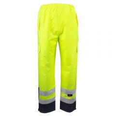GSS Safety 6803 Class E HiVis Black Bottom Safety Rain Pants | Front