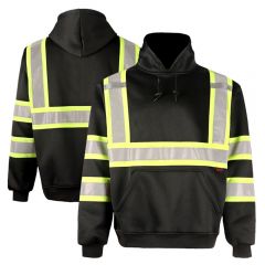 GSS Safety 7007 Enhanced Visibility Black Contrast Pullover Sweatshirt