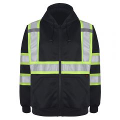 GSS Safety 7011 Enhanced Visibility Full-Zip Hoodie Sweatshirt | Front
