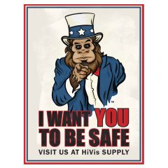 HiVis Hank 991195 "I Want YOU To Be Safe" Sticker   