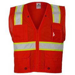 ML Kishigo B103 Enhanced Visibility Multi Pocket Contrasting Mesh Vest | Front
