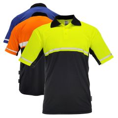 DOME75 Omni Series OSP4742 Enhanced Visibility Lightweight Snag-Proof Black Bottom Safety Polo