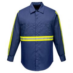 Portwest F125 Iona Xtra Enhanced Visibility Long Sleeve Button Up Shirt |  Front