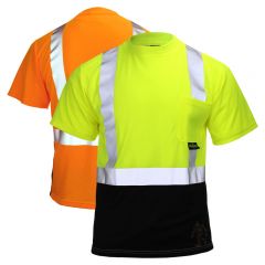 Radians ST11B-2 ANSI Class 2 Short Sleeve Black Bottom T-Shirt