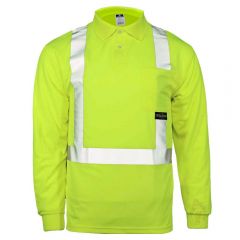 Radians ST22 Class 2 Long Sleeve Polo Lime | Front
