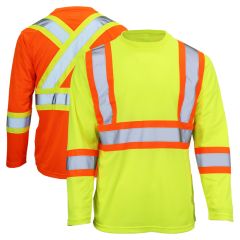 Tough Duck ST10 Class 2 Polyester Micro Mesh Contrast Long Sleeve T-Shirt