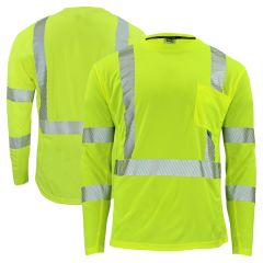 Radians ST31-3 Arctic Radwear Class 3 HiVis Segmented Long Sleeve Cooling Safety T-Shirt | Front and Back 