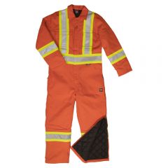 Tough Duck S787 Class 1 6oz Cotton Duck Insulated Contrast Safety Coverall | Orange, Front