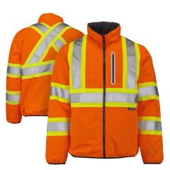 Tough Duck SJ27 Class 3 HiVis Contrast Ripstop Reversible Quilt-lined Safety Jacket | Orange