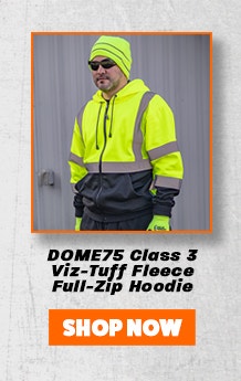 DOME75 DHZ1632 Hi Vis Class 3 Viz-Tuff Fleece Full-Zip Hoodie