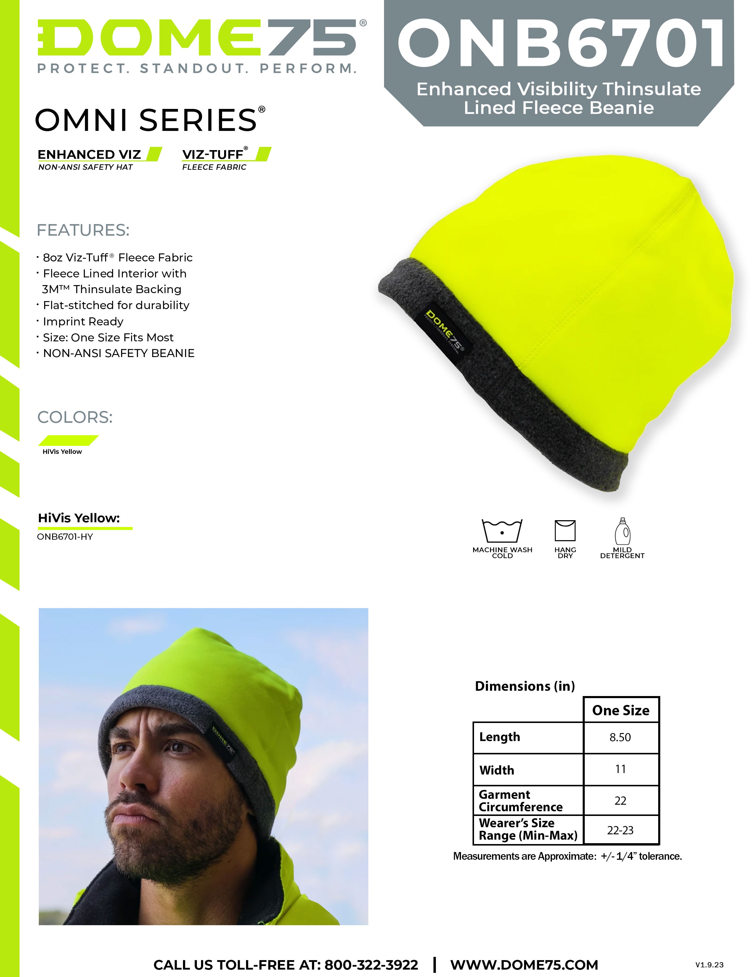 DOME75 OMNI Series ONB6701 Fleece Beanie