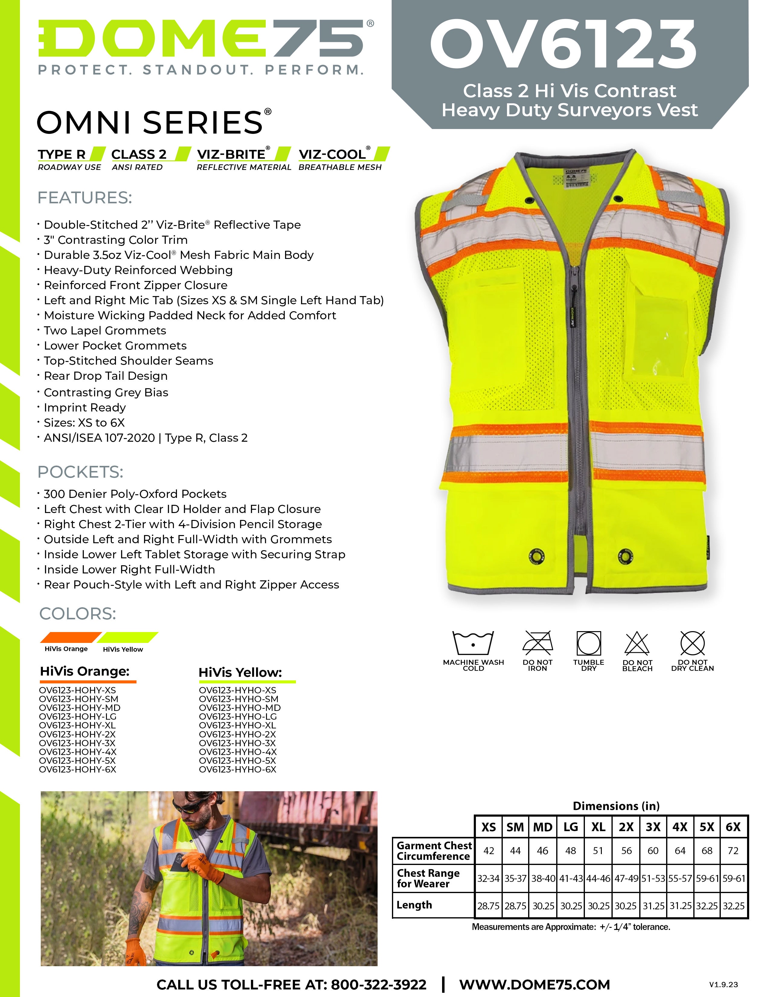 DOME75 OMNI Series OV6123 Safety Vest Sellsheet